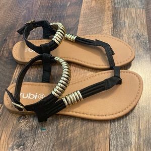 Rubi black and gold sandals size 37 (6)